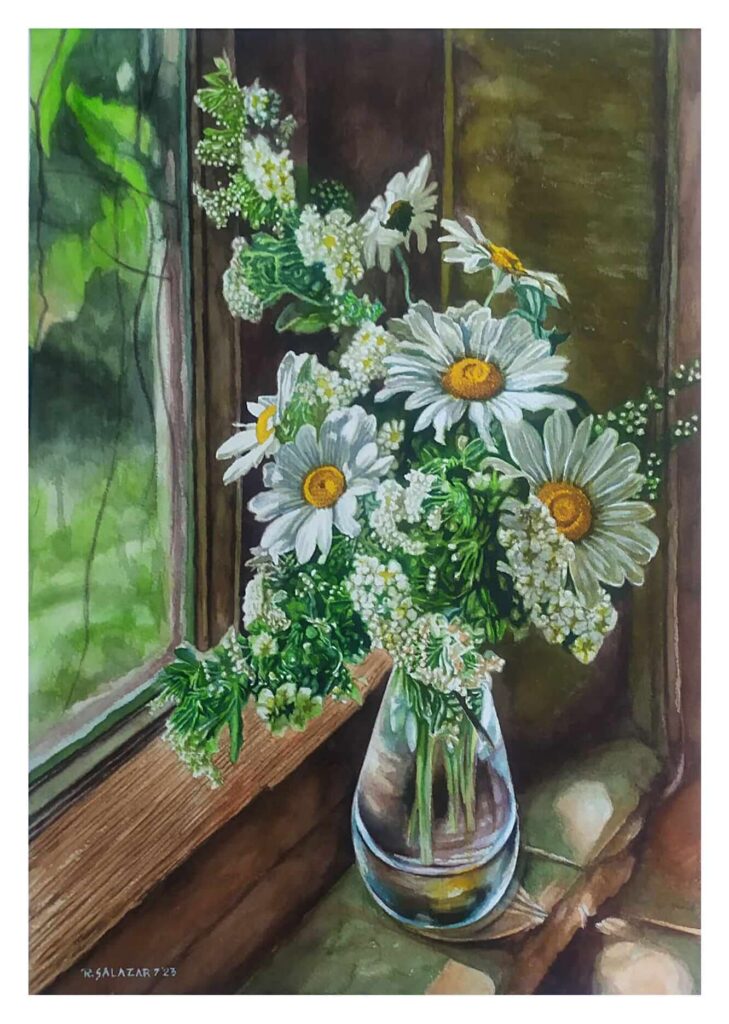 Flowers by the Window (13 x 19 inches)